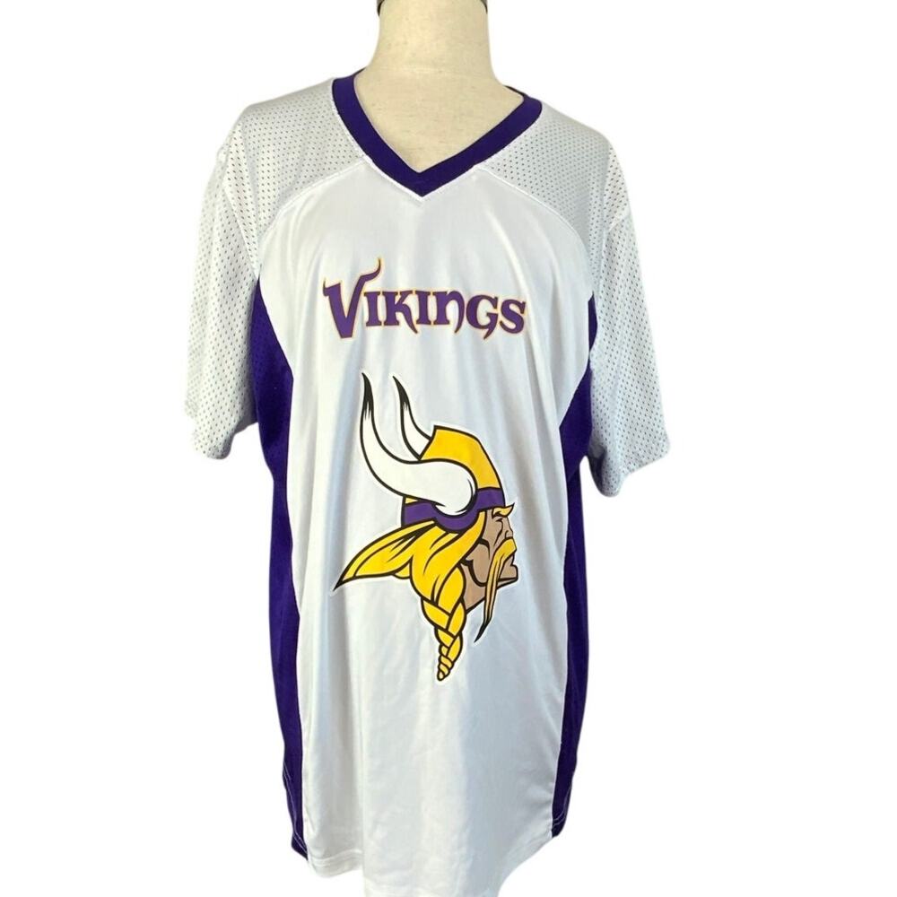 Minnesota Vikings Jersey Men’s Medium NFL Flag Football Reversible Purple White